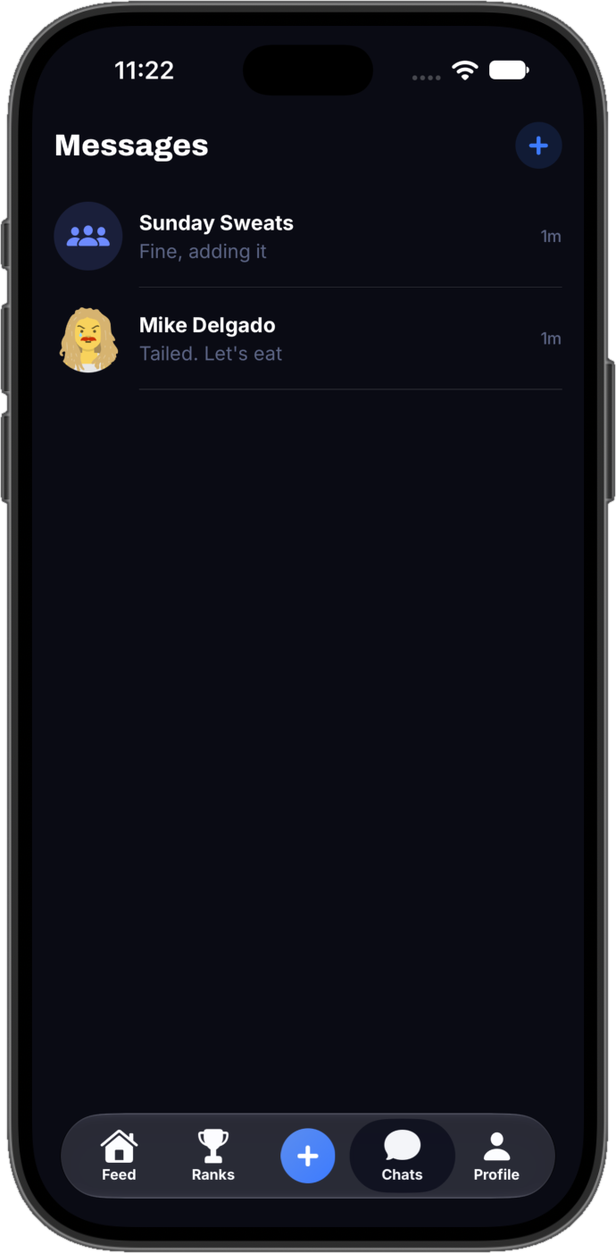 Messages screen